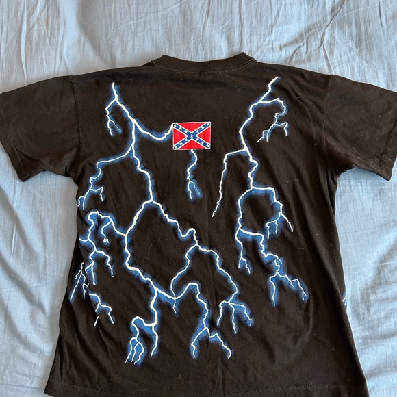 Vintage 90s Truckers Lighting AOP T Shirt Size Large Made In USA Y2K Racing - Picture 2 of 5